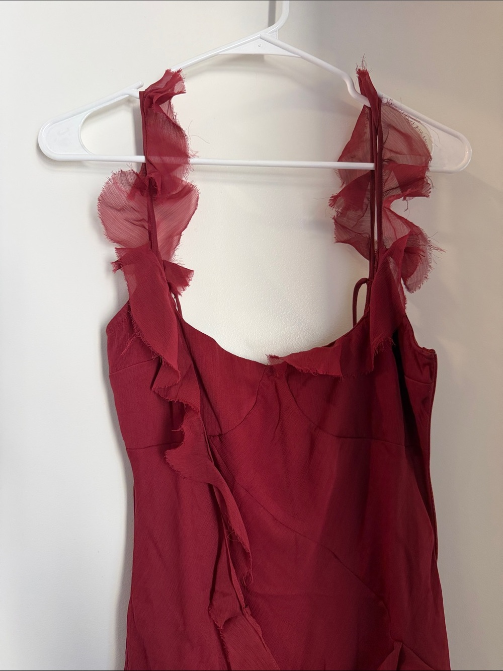ASOS Burgundy Ruffle Maxi Dress - Picture 2 of 4